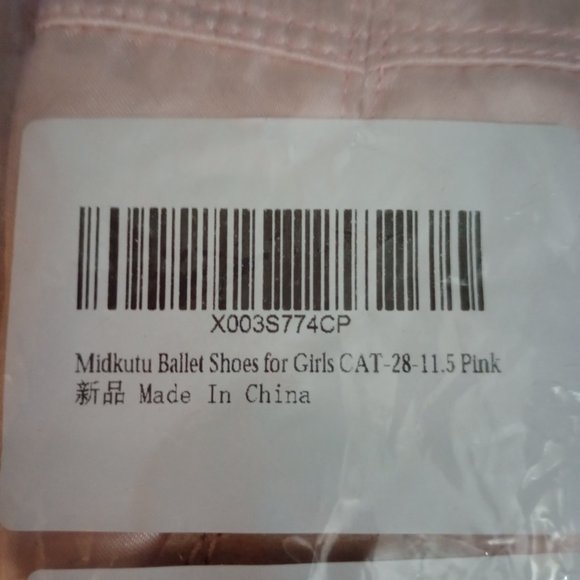 Midkutu Ballet Shoes For Girls US Size 11.5M Little Kids Pink With Cat and Fish - Picture 4 of 4